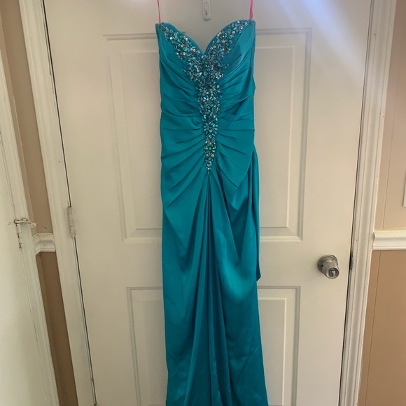 FLIRT PROM BY MAGGIE SOTERRO P4556 - Teal (Electric Teal) Size 8 Gown